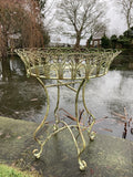 LARGE GREEN METAL JARDINIERE PLANT STAND PLANTER GARDEN / INDOOR ORNAMENT