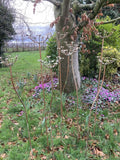 SET OF 3 COPPER EFFECT METAL FLOWER HEAD STAKES GARDEN SUPPORTS