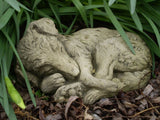 STONE GARDEN LYING DOG PUPPY SLEEPING HOUND ORNAMENT MEMORIAL