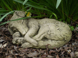 STONE GARDEN LYING DOG PUPPY SLEEPING HOUND ORNAMENT MEMORIAL