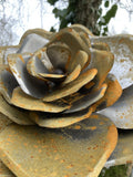 TALL RUSTY METAL LARGE ROSE FLOWER STAKE GARDEN STEEL SUPPORT
