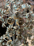 GOLD EFFECT METAL ALIUM FLOWER BALL HEAD STAKE GARDEN SUPPORT ORNAMENT