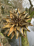 TALL RUSTY METAL LARGE DAHLIA FLOWER STAKE GARDEN STEEL SUPPORT