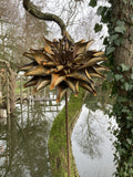 TALL RUSTY METAL LARGE DAHLIA FLOWER STAKE GARDEN STEEL SUPPORT