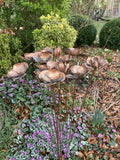 SET OF 3 COPPER EFFECT METAL FLOWER SPRAY STAKES GARDEN SUPPORTS