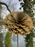 TALL RUSTY METAL LARGE CHRYSANTHEMUM FLOWER STAKE GARDEN STEEL SUPPORT