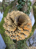 TALL RUSTY METAL LARGE CHRYSANTHEMUM FLOWER STAKE GARDEN STEEL SUPPORT