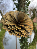TALL RUSTY METAL LARGE CHRYSANTHEMUM FLOWER STAKE GARDEN STEEL SUPPORT