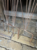 SET OF 3 COPPER EFFECT METAL FLOWER BUD SPRAY STAKES GARDEN SUPPORTS