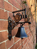 CAST IRON STEAM ENGINE - RAILWAY DOOR BELL BRACKET METAL GARDEN PLAQUE