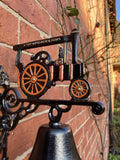 CAST IRON STEAM ENGINE - RAILWAY DOOR BELL BRACKET METAL GARDEN PLAQUE