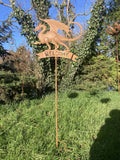 METAL RUST EFFECT WELSH DRAGON WELCOME SIGN STAKE GARDEN ORNAMENT