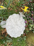 METAL CAST IRON HUMMINGBIRD FLOWER BIRD BATH / FEEDER GARDEN ORNAMENT