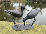 METAL CAST ALUMINIUM SAND PIPERS BIRDS STATUE GARDEN ORNAMENT