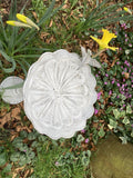 METAL CAST IRON HUMMINGBIRD FLOWER BIRD BATH / FEEDER GARDEN ORNAMENT