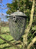 HANGING METAL ACORN SHAPED BIRD PEANUT FEEDER GARDEN ORNAMENT