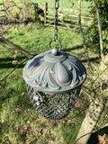 HANGING METAL ACORN SHAPED BIRD PEANUT FEEDER GARDEN ORNAMENT