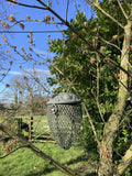 HANGING METAL ACORN SHAPED BIRD PEANUT FEEDER GARDEN ORNAMENT