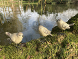 SET OF 3 SMALL RESIN SPARROWS BIRD GARDEN ORNAMENTS