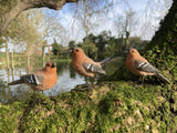 SET OF 3 SMALL RESIN CHAFFINCH BIRD GARDEN ORNAMENTS