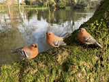 SET OF 3 SMALL RESIN CHAFFINCH BIRD GARDEN ORNAMENTS