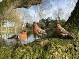 SET OF 3 SMALL RESIN CHAFFINCH BIRD GARDEN ORNAMENTS