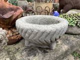 STONE GARDEN SMALL RUSTIC CIRCULAR ALPINE SEMPERVIVUM PLANTER