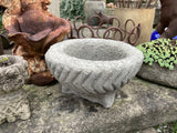 STONE GARDEN SMALL RUSTIC CIRCULAR ALPINE SEMPERVIVUM PLANTER