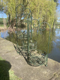 GREEN METAL FOLDING PLANT POT STAND INDOOR /GARDEN ORNAMENT