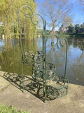 GREEN METAL FOLDING PLANT POT STAND INDOOR /GARDEN ORNAMENT