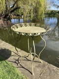 LARGE GREEN METAL JARDINIERE / TABLE PLANT STAND PLANTER GARDEN /INDOOR ORNAMENT