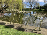 SET OF 3 GREEN METAL JARDINIERE PLANT STANDS PLANTER GARDEN / INDOOR ORNAMENTS