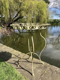 LARGE GREEN METAL JARDINIERE / TABLE PLANT STAND PLANTER GARDEN /INDOOR ORNAMENT