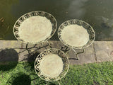 SET OF 3 GREEN METAL JARDINIERE PLANT STANDS PLANTER GARDEN / INDOOR ORNAMENTS