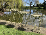 SET OF 3 GREEN METAL JARDINIERE PLANT STANDS PLANTER GARDEN / INDOOR ORNAMENTS