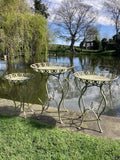 SET OF 3 GREEN METAL JARDINIERE PLANT STANDS PLANTER GARDEN / INDOOR ORNAMENTS
