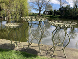 SET OF 3 GREEN METAL JARDINIERE PLANT STANDS PLANTER GARDEN / INDOOR ORNAMENTS