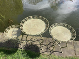SET OF 3 GREEN METAL JARDINIERE PLANT STANDS PLANTER GARDEN / INDOOR ORNAMENTS