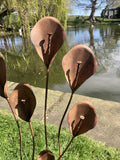 RUST EFFECT METAL CALLA LILY FLOWER STAKE GARDEN ORNAMENT