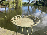 GREEN METAL JARDINIERE / TABLE PLANT STAND PLANTER GARDEN / INDOOR ORNAMENT