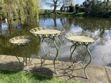 SET OF 3 GREEN METAL JARDINIERE PLANT STANDS PLANTER GARDEN / INDOOR ORNAMENTS