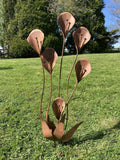 RUST EFFECT METAL CALLA LILY FLOWER STAKE GARDEN ORNAMENT