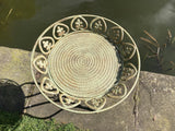 GREEN METAL JARDINIERE / TABLE PLANT STAND PLANTER GARDEN / INDOOR ORNAMENT