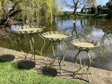 SET OF 3 GREEN METAL JARDINIERE PLANT STANDS PLANTER GARDEN / INDOOR ORNAMENTS
