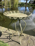 GREEN METAL JARDINIERE / TABLE PLANT STAND PLANTER GARDEN / INDOOR ORNAMENT