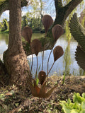 RUST EFFECT METAL CALLA LILY FLOWER STAKE GARDEN ORNAMENT