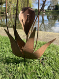 RUST EFFECT METAL CALLA LILY FLOWER STAKE GARDEN ORNAMENT