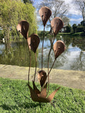 RUST EFFECT METAL CALLA LILY FLOWER STAKE GARDEN ORNAMENT