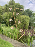 METAL FRITILLARIA  FLOWER PLANT STAKE GARDEN ORNAMENT