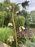 METAL FRITILLARIA  FLOWER PLANT STAKE GARDEN ORNAMENT